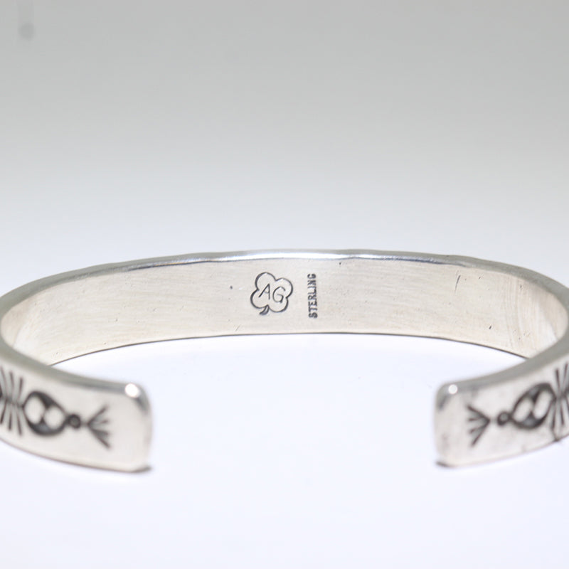 Silver Bracelet by Arnold Goodluck 5-3/4"