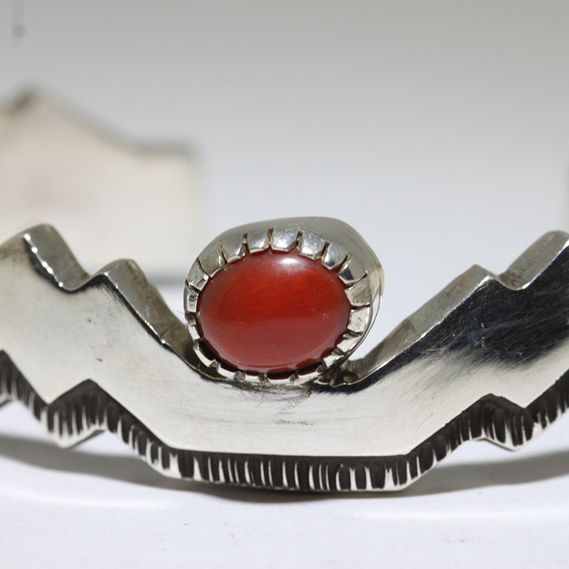 Coral Bracelet by Kee Yazzie 5-1/4"
