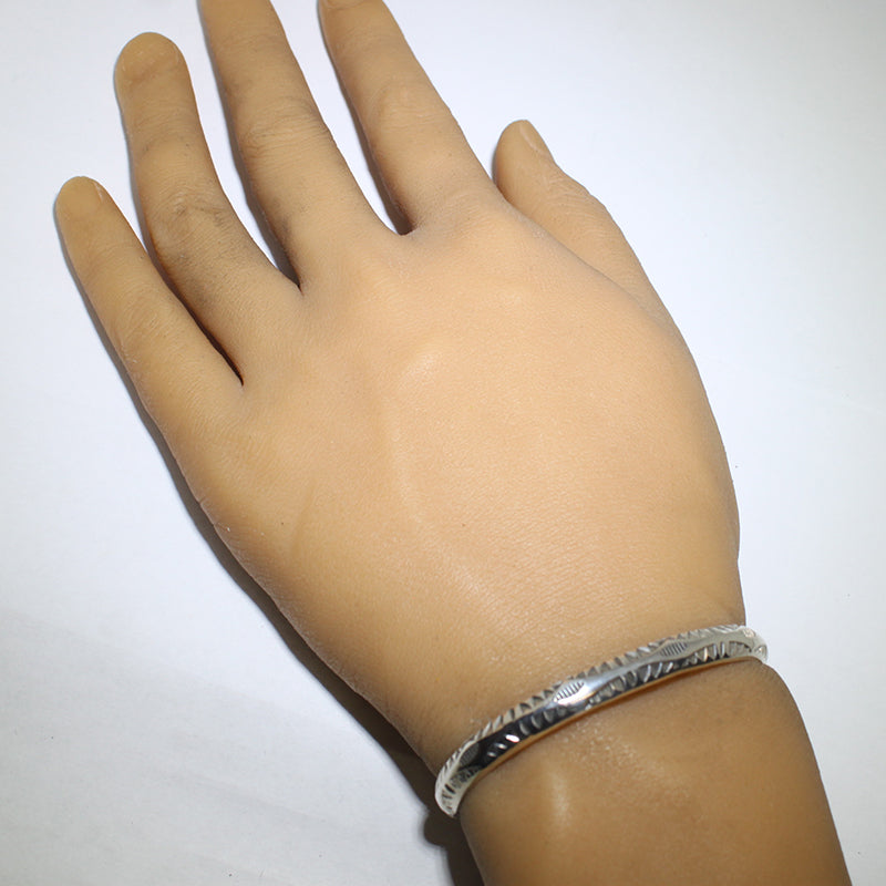 Silver Bracelet by Arnold Goodluck 5-1/4"