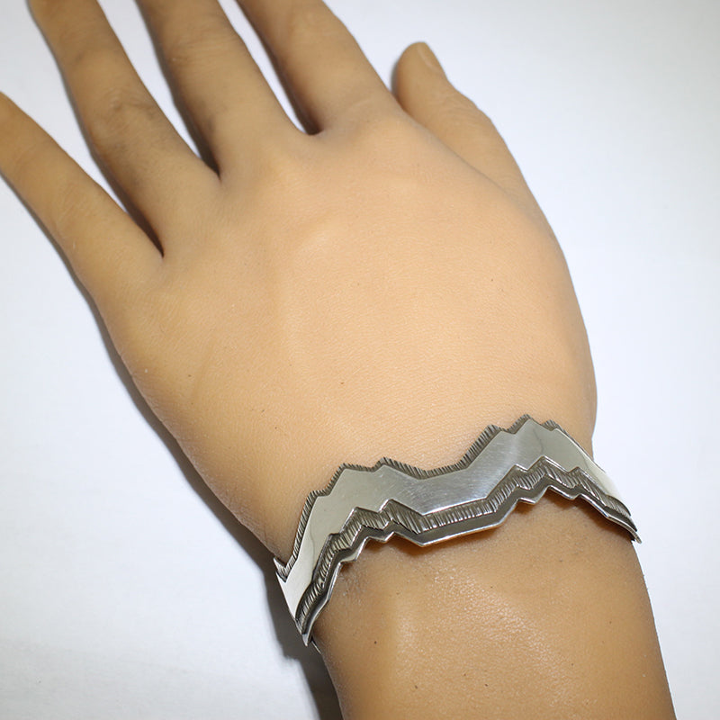 Silver Bracelet by Kee Yazzie 5-3/4"