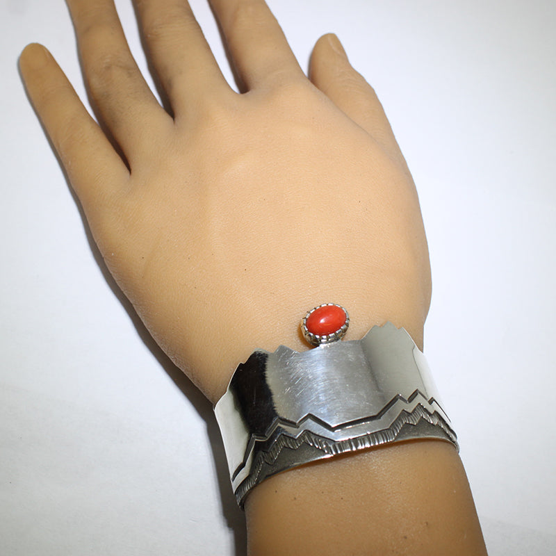 Coral Bracelet by Kee Yazzie 5-1/4"