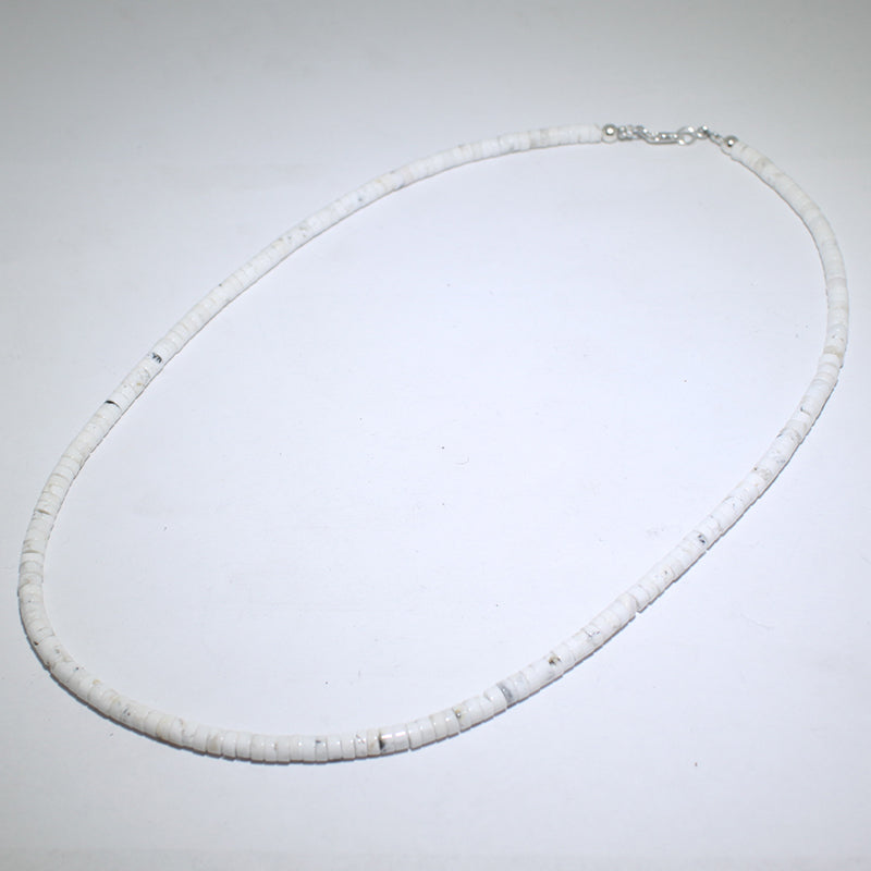 White Buffalo Heishi Necklace by Navajo
