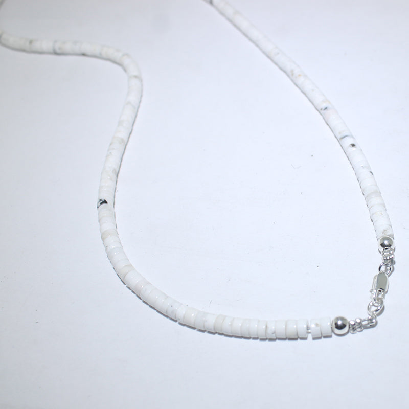 White Buffalo Heishi Necklace by Navajo