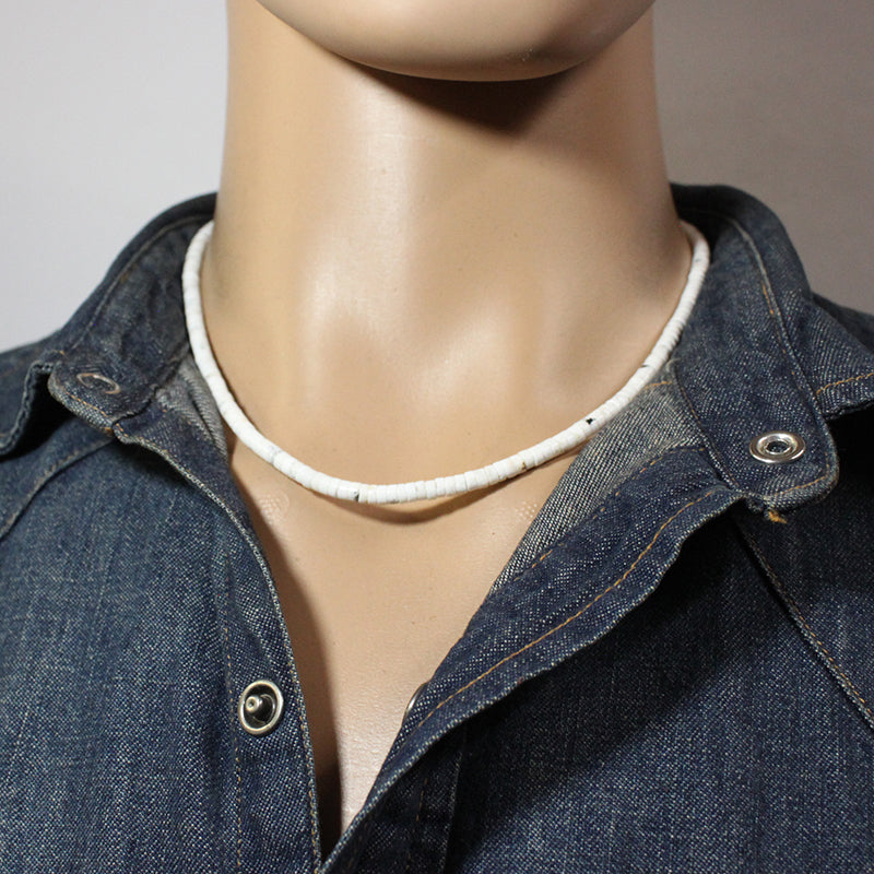 White Buffalo Heishi Necklace by Navajo