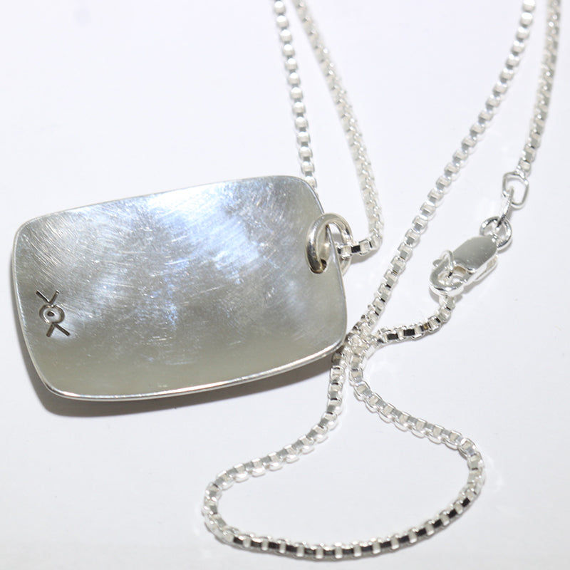 Silver Pendant by Norbert Peshlakai – Gallup Trading