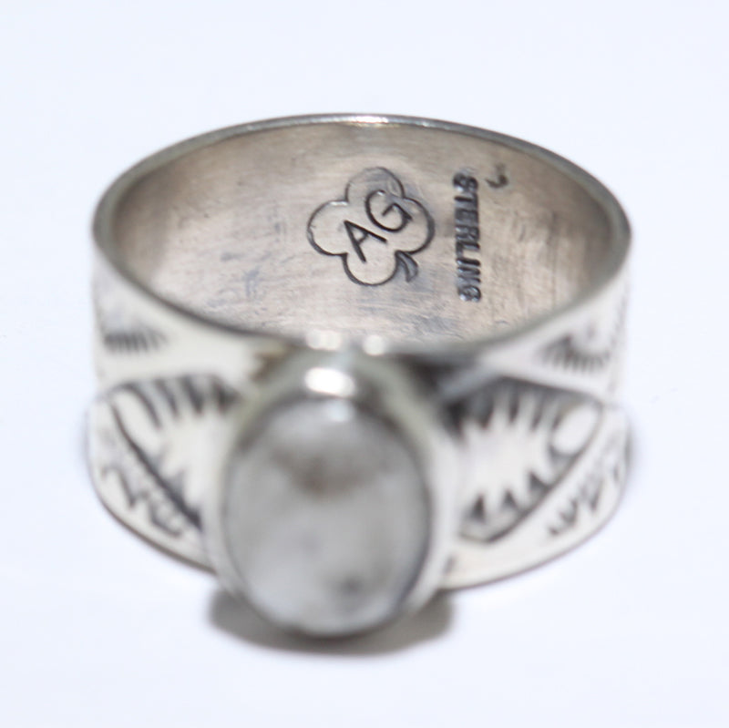 White Buffalo Ring by Arnold Goodluck- 9.5