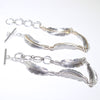 Silver/Gold Feather Bracelet by Harvey Mace 7.5"