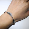 Silver/Gold Feather Bracelet by Harvey Mace 7.5"