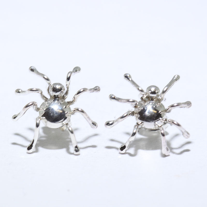 Silver Spider Earrings by Navajo