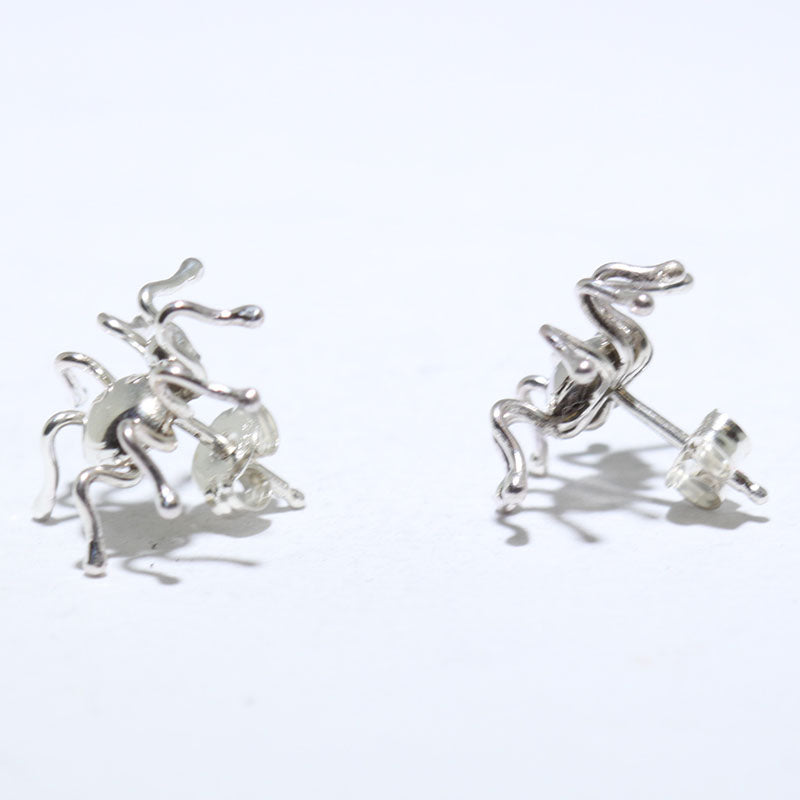 Silver Spider Earrings by Navajo