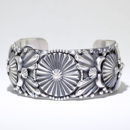 Silver Bracelet by Delbert Gordon- 5-3/4