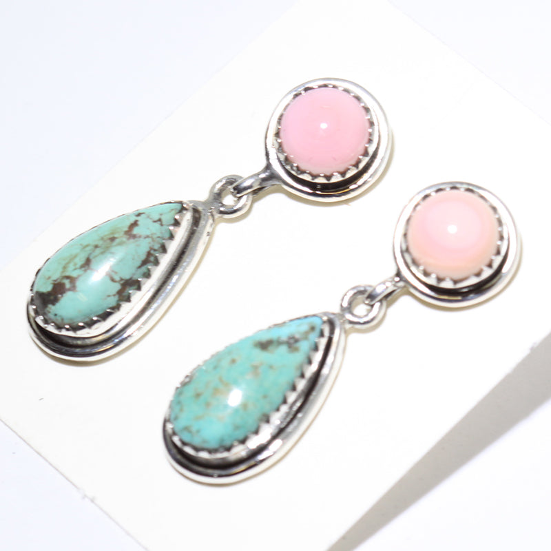 Kingman/Shell Earrings by Navajo