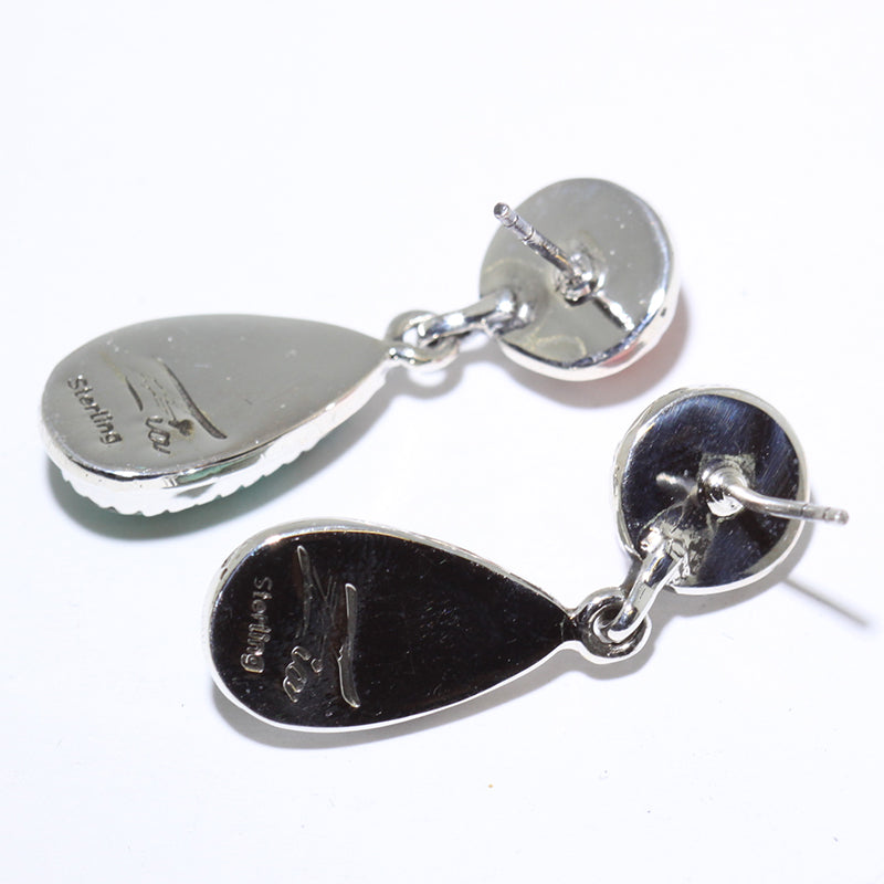 Kingman/Shell Earrings by Navajo