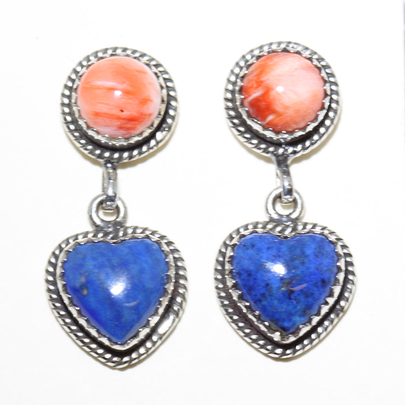 Lapis/Spiny Earrings by Navajo