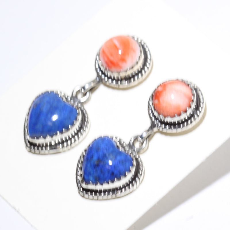 Lapis/Spiny Earrings by Navajo