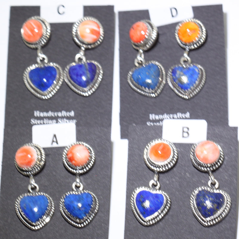 Lapis/Spiny Earrings by Navajo