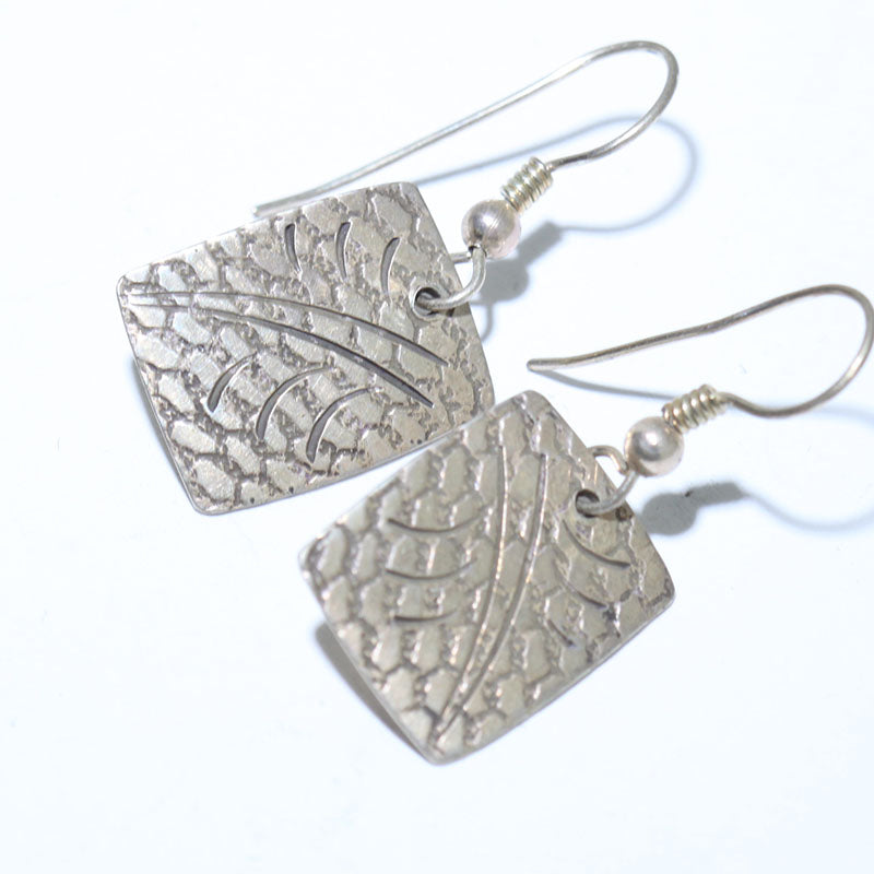 Silver Earrings by Steve Yellowhorse