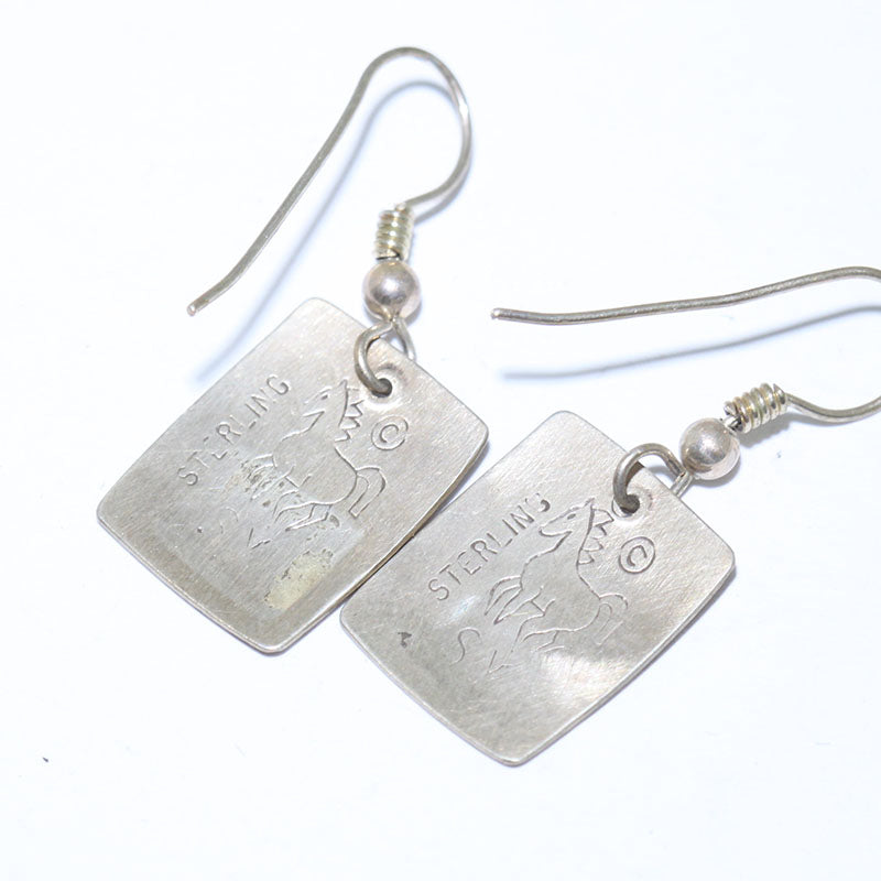 Silver Earrings by Steve Yellowhorse
