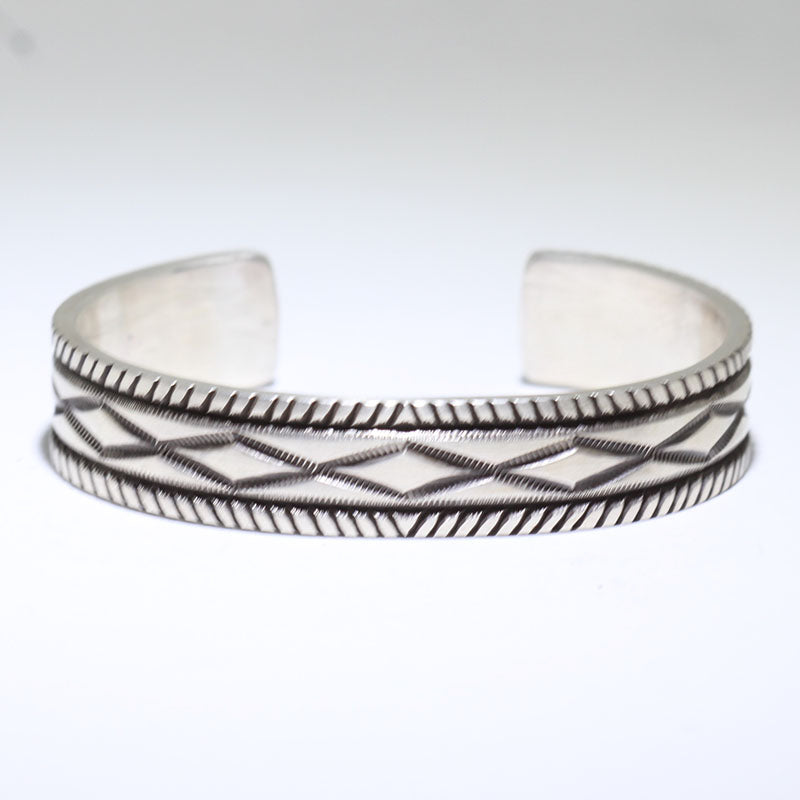 Silver Bracelet by Calvin Martinez 5-1/2"