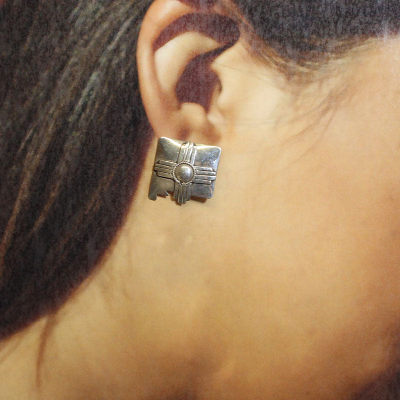 Silver Earrings by Navajo