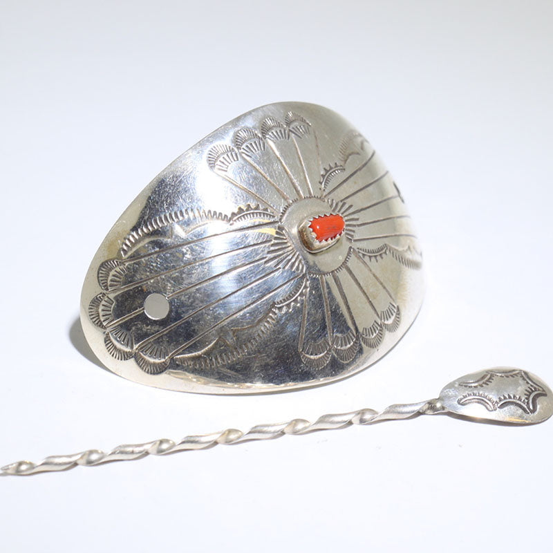 Coral Hair Pin by Navajo