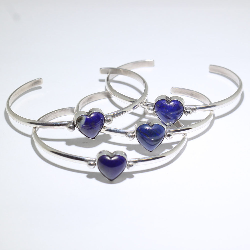 Heart Lapis silver bracelet