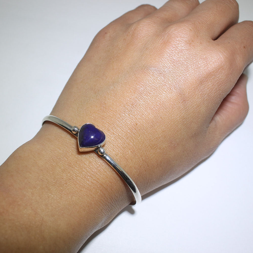 Heart Lapis silver bracelet