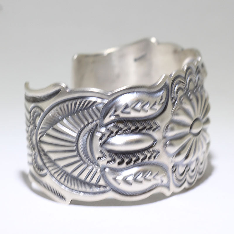 Silver Bracelet by Arnold Blackgoat 5-3/4