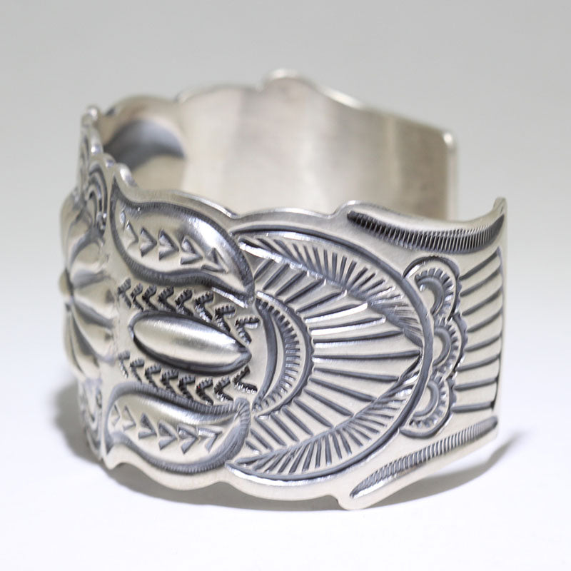 Silver Bracelet by Arnold Blackgoat 5-3/4