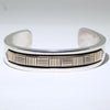 Heavy Silver/14K Bracelet by Bruce Morgan 6"