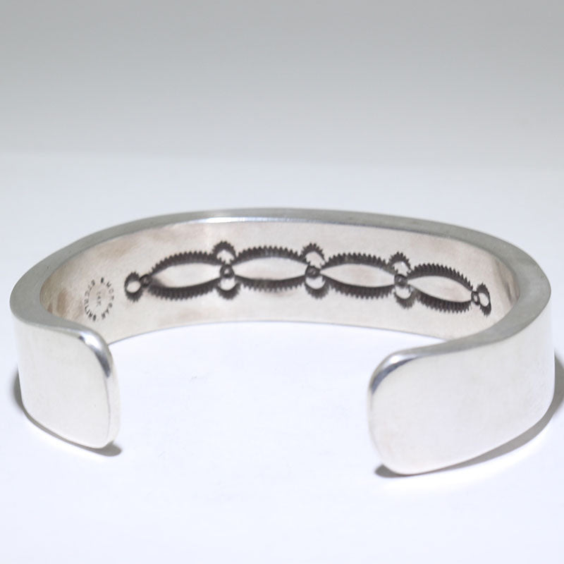 Heavy Silver/14K Bracelet by Bruce Morgan 6"