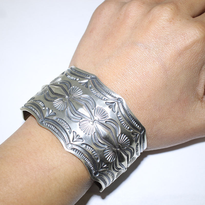 Silver Bracelet by Arnold Blackgoat 5-3/4"