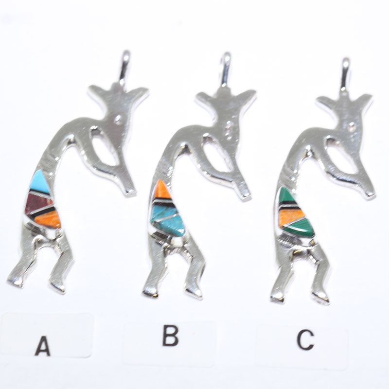 Kokopeli Inlay Pendant by Navajo