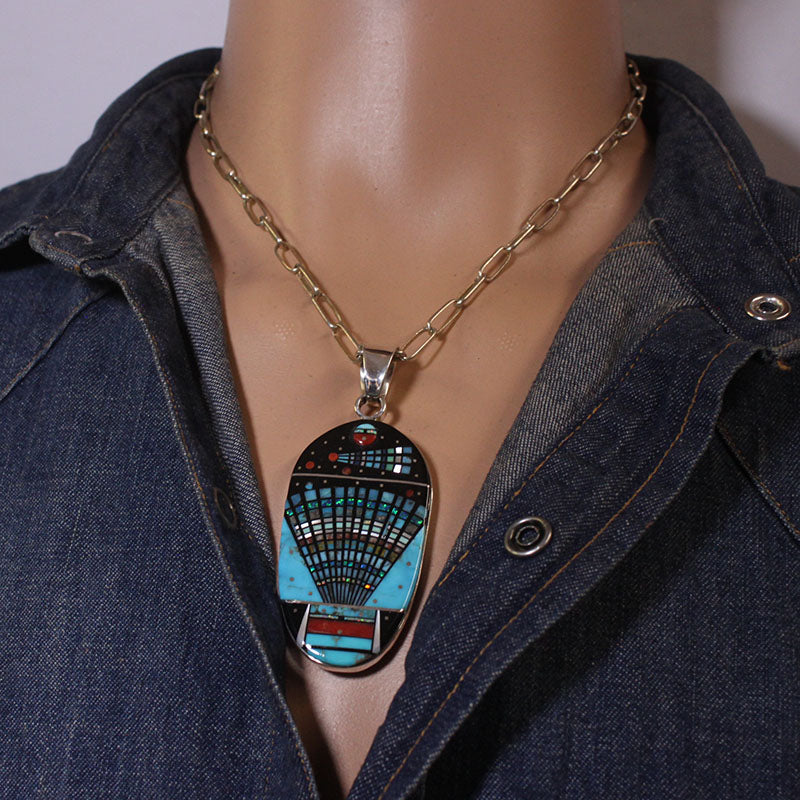 Micro Inlay Pendant by Erwin Tsosie