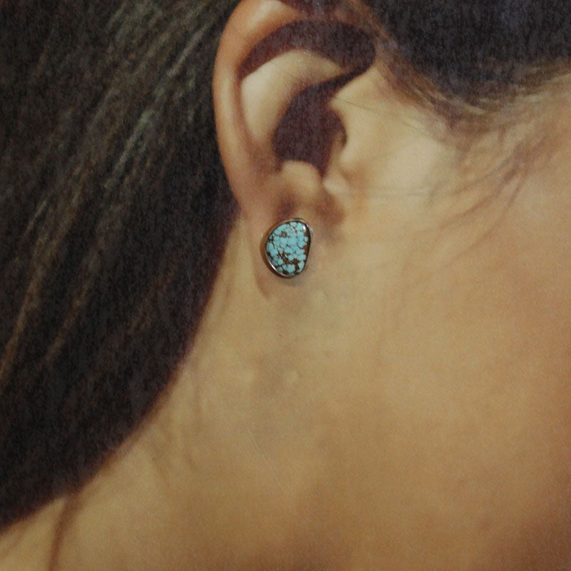 No. 8 Turquoise Earrings by Navajo