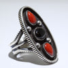 Coral/Onyx Ring by Harrison Jim- 10