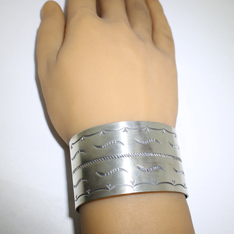 Silver Bracelet by Arnold Goodluck 5-3/4"