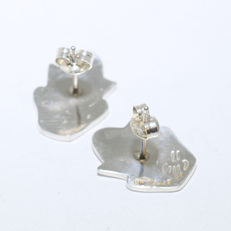Silver Earrings by Willis Humeyestewa