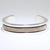 Heavy Silver/14K Bracelet by Bruce Morgan 5-3/4"