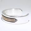 Heavy Silver/14K Bracelet by Bruce Morgan 5-3/4"