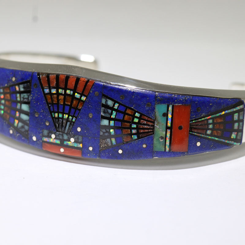 Micro Inlay Bracelet by Erwin Tsosie 5-1/4"