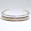 Heavy Silver/14K Bracelet by Bruce Morgan 5-1/2"