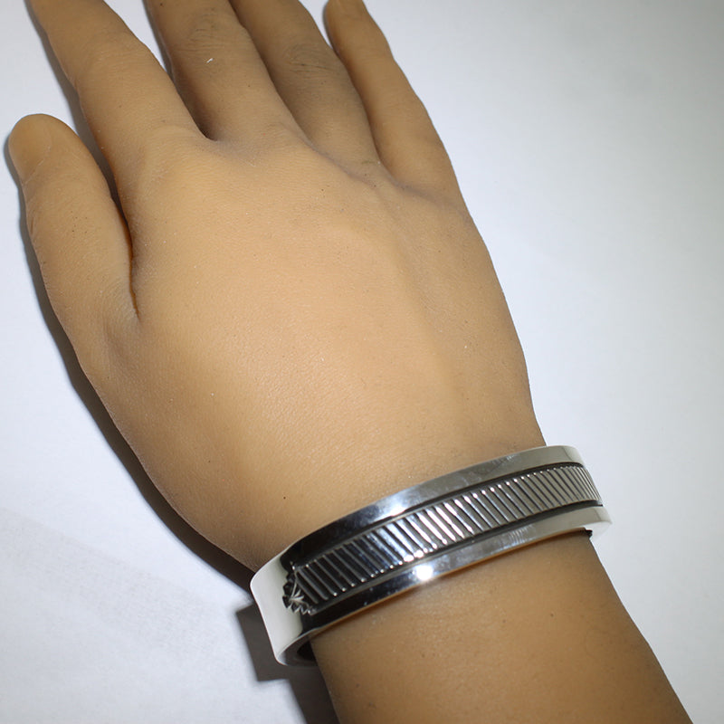 Heavy Silver Bracelet by Bruce Morgan 5-1/2"