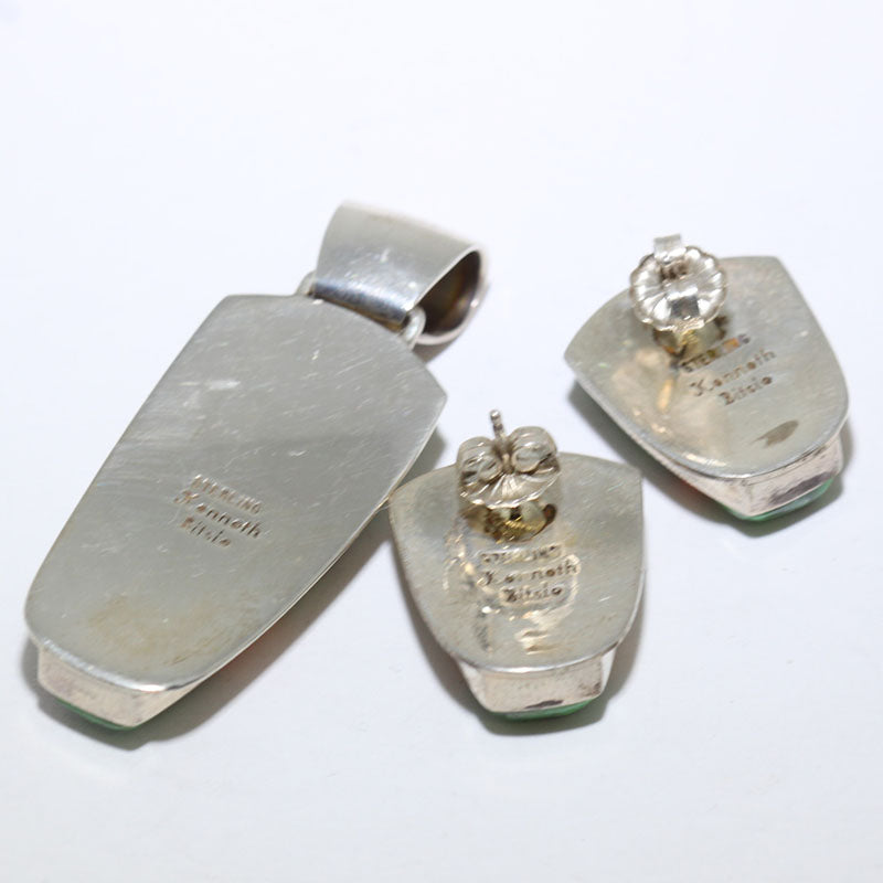 Inlay Pendant Set by Kenneth Bitsie