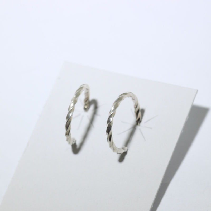 Silver Hoop Earrings by Navajo