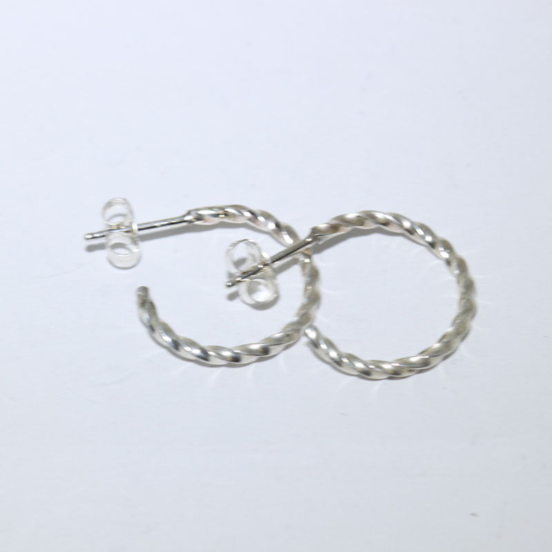 Silver Hoop Earrings by Navajo