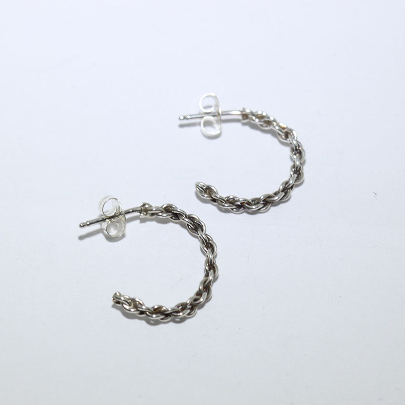 Silver Hoop Earrings by Navajo
