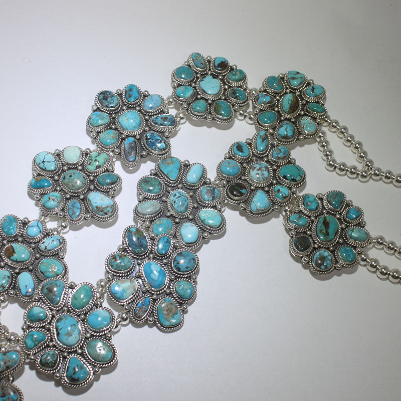 Mix Turqouise Squash Blossom Necklace