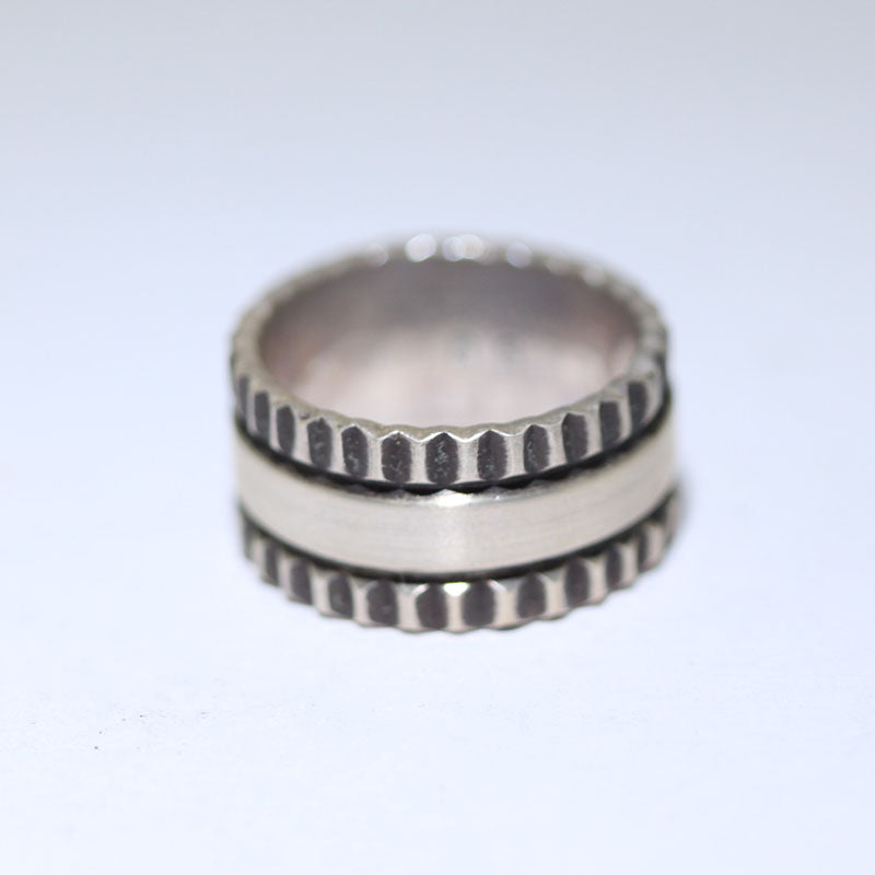 Coin Silver Ring by Darryl Dean Begay size 10