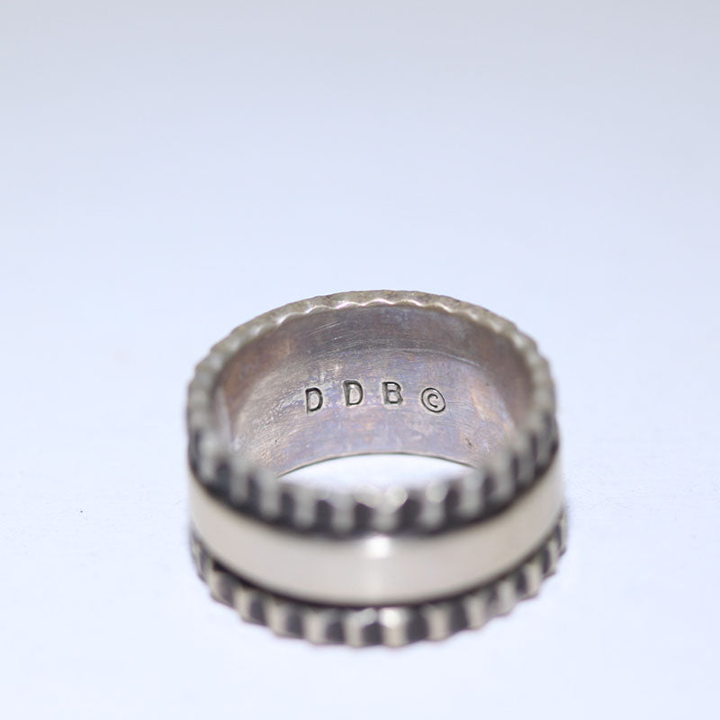 Coin Silver Ring by Darryl Dean Begay size 10
